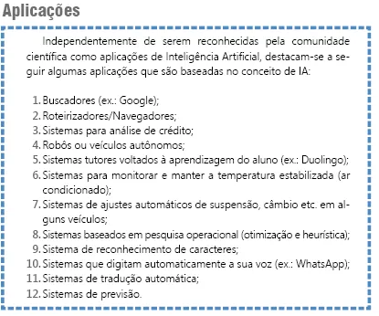 Lista numerada de doze aplicações de inteligência artificial, de buscadores a sistemas de previsão