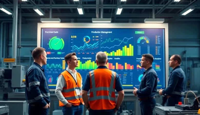 Líder aplicando Shop Floor Management com gestão visual no chão de fábrica.