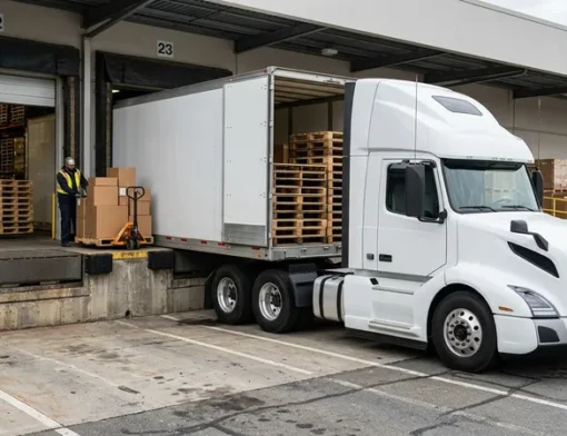 Milk run: caminhão realizando coletas programadas em fornecedores