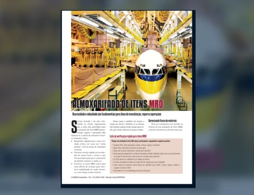 Capa do artigo do acervo técnico da IMAM sobre armazém de itens MRO