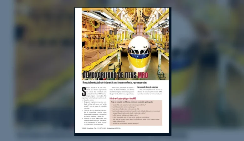 Capa do artigo do acervo técnico da IMAM sobre armazém de itens MRO