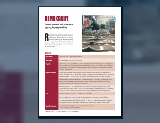 Capa do artigo do acervo técnico da IMAM sobre almoxarife