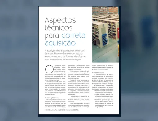Capa do artigo do acervo técnico da IMAM sobre aquisição de transportadores contínuos