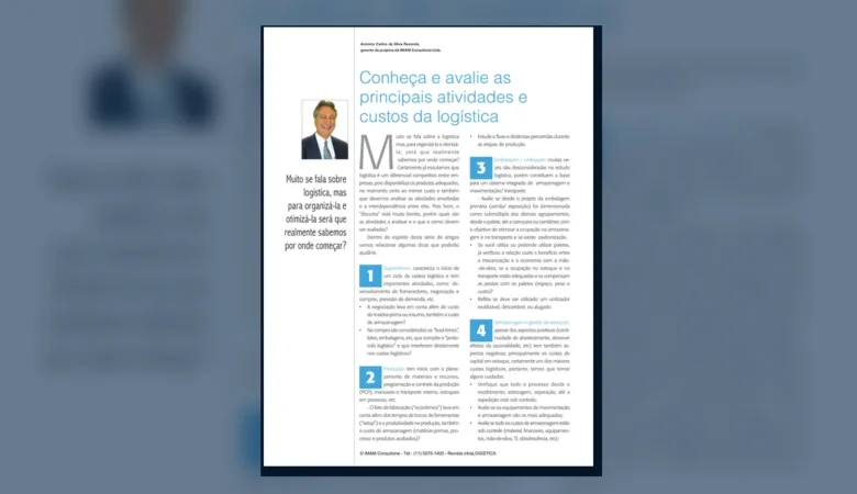 Capa do artigo do acervo técnico da IMAM sobre avaliação das atividades logísticas