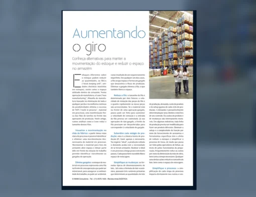Capa do artigo do acervo técnico da IMAM sobre redução de WIP