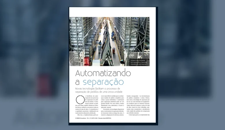 Capa do artigo do acervo técnico da IMAM sobre automação da separação