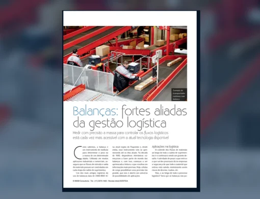Capa do artigo do acervo técnico da IMAM sobre balanças na logística