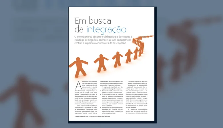 Capa do artigo do acervo técnico da IMAM sobre organização da cadeia de abastecimento