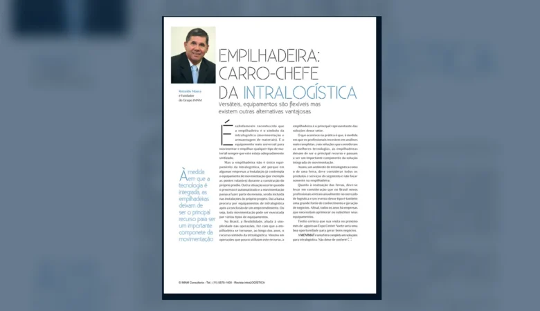Capa do artigo do acervo técnico da IMAM sobre empilhadeira na intralogística