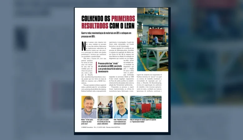 Capa do artigo do acervo técnico da IMAM sobre resultados do lean