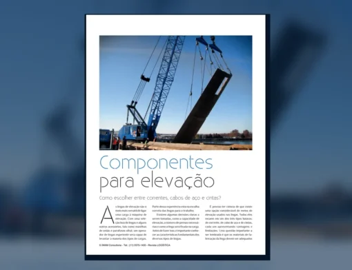 Capa do artigo do acervo técnico da IMAM sobre lingas de elevação