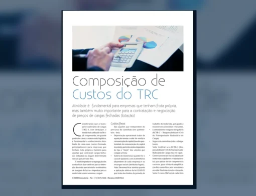 Capa do artigo do acervo técnico da IMAM sobre composição de custos do transporte