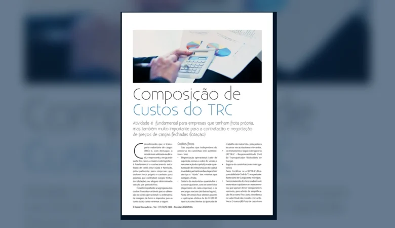 Capa do artigo do acervo técnico da IMAM sobre composição de custos do transporte