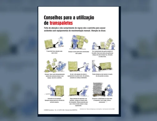 Capa do artigo do acervo técnico da IMAM sobre uso seguro do transpalete