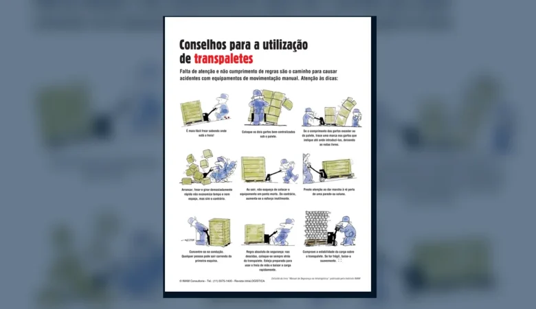 Capa do artigo do acervo técnico da IMAM sobre uso seguro do transpalete