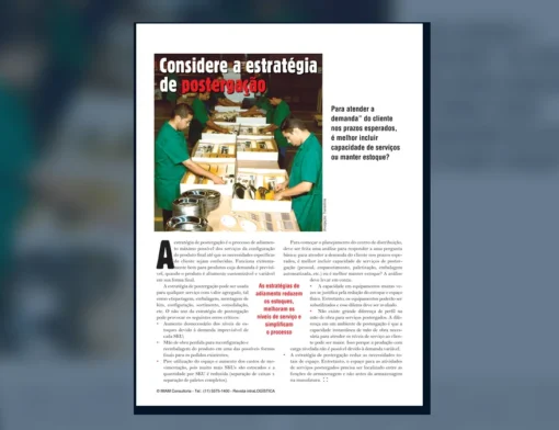 Capa do artigo do acervo técnico da IMAM sobre postergação no centro de distribuição