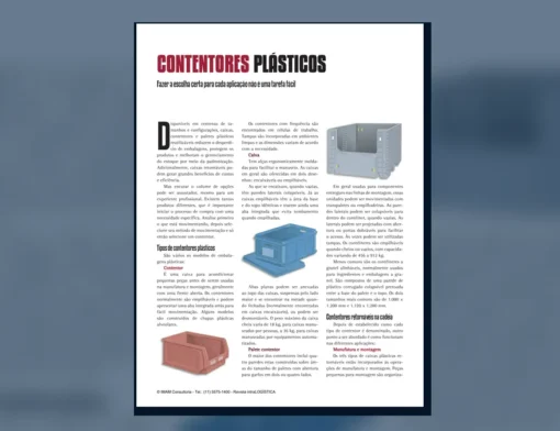 Capa do artigo do acervo técnico da IMAM sobre contentores plásticos