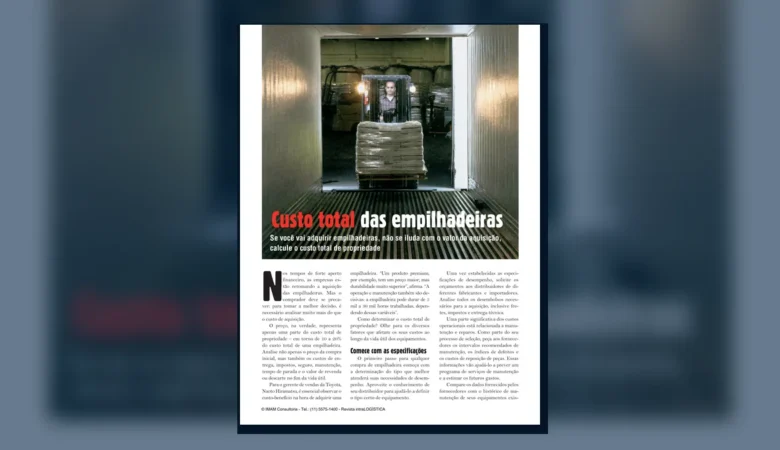 Capa do artigo do acervo técnico da IMAM sobre custo total de propriedade