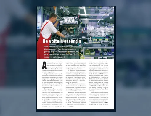 Capa do artigo do acervo técnico da IMAM sobre engenharia industrial