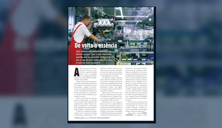 Capa do artigo do acervo técnico da IMAM sobre engenharia industrial