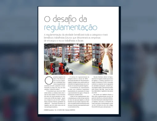 Capa do artigo do acervo técnico da IMAM sobre regulamentação do operador logístico
