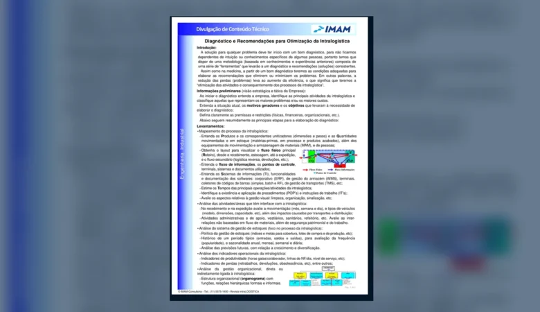 Capa do artigo do acervo técnico da IMAM sobre diagnóstico da intralogística