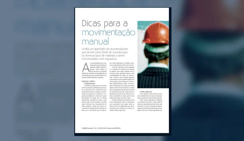 Capa do artigo do acervo técnico da IMAM sobre movimentação manual