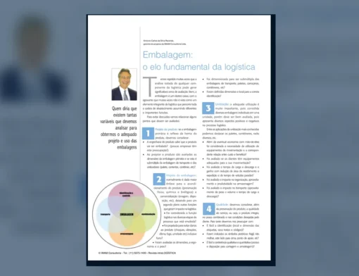 Capa do artigo do acervo técnico da IMAM sobre embalagem na logística