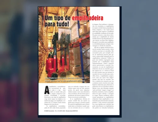 Capa do artigo do acervo técnico da IMAM sobre empilhadeira articulada