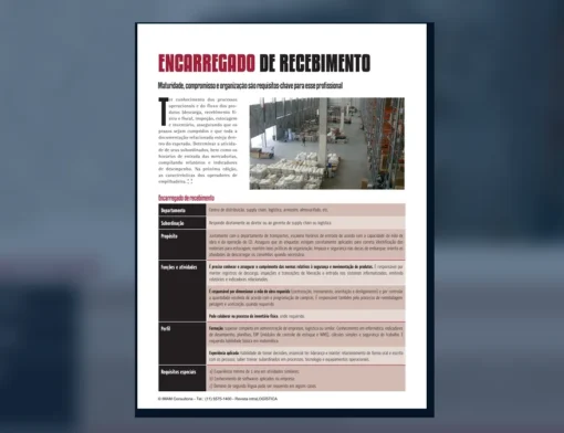 Capa do artigo do acervo técnico da IMAM sobre encarregado de recebimento