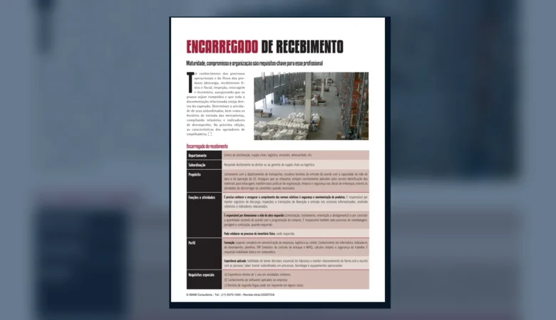 Capa do artigo do acervo técnico da IMAM sobre encarregado de recebimento