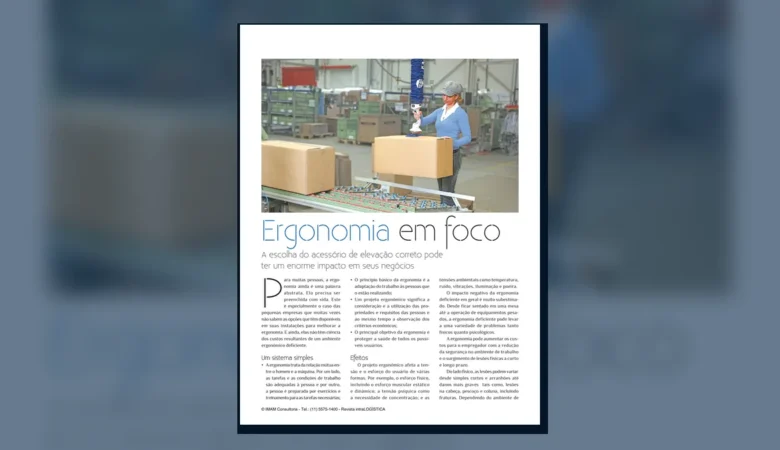Capa do artigo do acervo técnico da IMAM sobre ergonomia deficiente