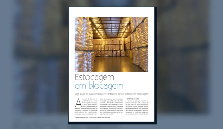 Capa do artigo do acervo técnico da IMAM sobre estocagem em blocagem