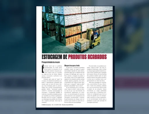Capa do artigo do acervo técnico da IMAM sobre estoque de produtos acabados