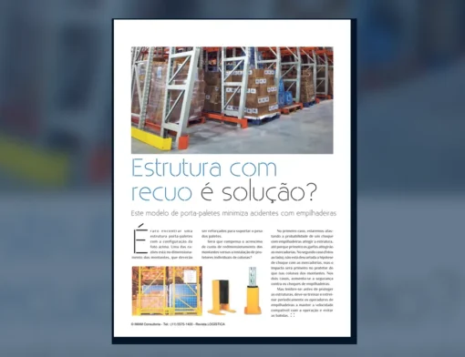 Capa do artigo do acervo técnico da IMAM sobre porta-paletes com recuo