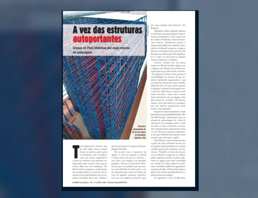 Capa do artigo do acervo técnico da IMAM sobre armazém autoportante