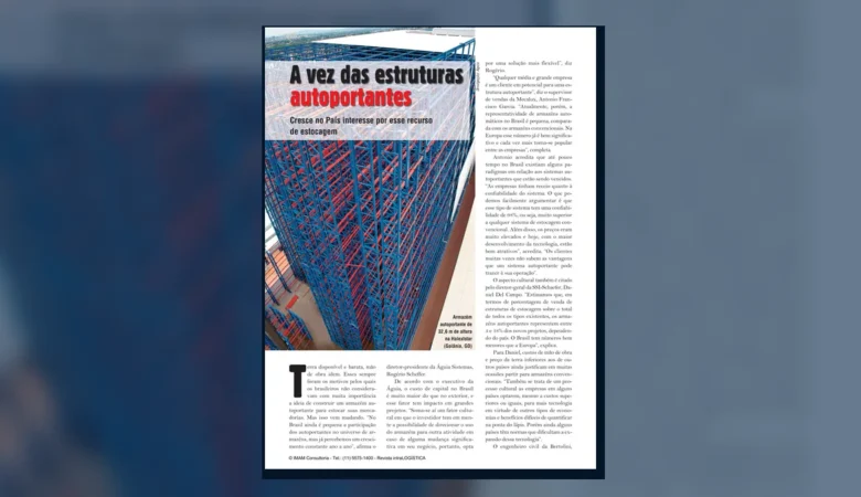 Capa do artigo do acervo técnico da IMAM sobre armazém autoportante