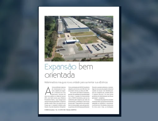 Capa do artigo do acervo técnico da IMAM sobre layout fabril