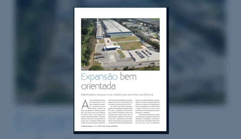 Capa do artigo do acervo técnico da IMAM sobre layout fabril