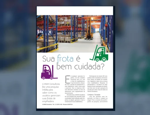 Capa do artigo do acervo técnico da IMAM sobre frota de empilhadeiras