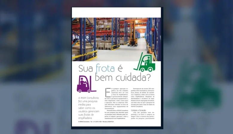 Capa do artigo do acervo técnico da IMAM sobre frota de empilhadeiras