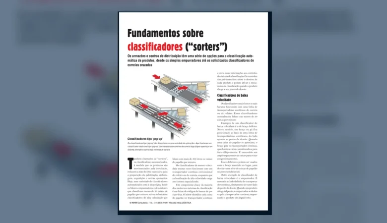 Capa do artigo do acervo técnico da IMAM sobre sorters