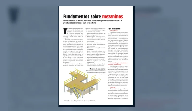 Capa do artigo do acervo técnico da IMAM sobre tipos de mezaninos
