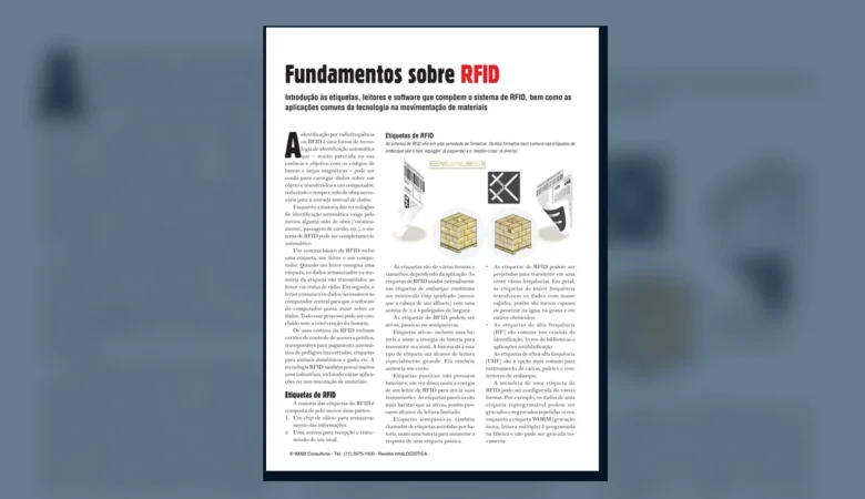 Capa do artigo do acervo técnico da IMAM sobre sistema de RFID