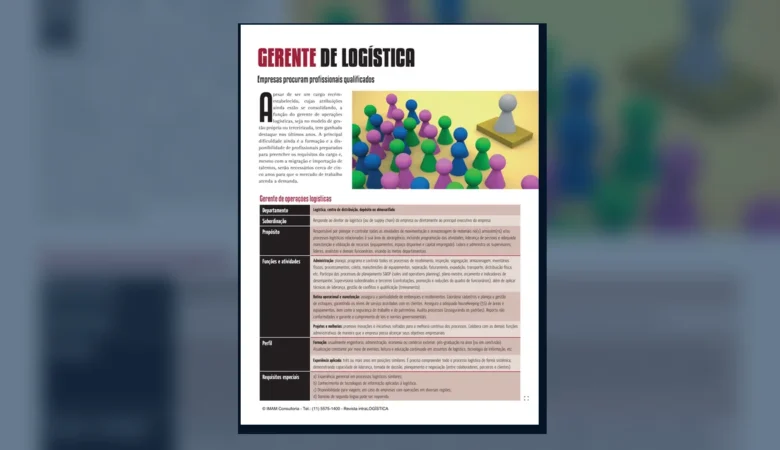 Capa do artigo do acervo técnico da IMAM sobre gerente de operações logísticas