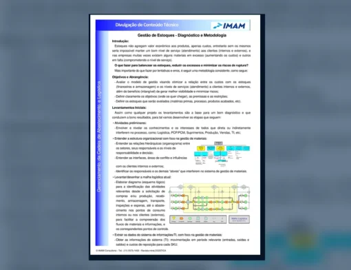 Capa do artigo do acervo técnico da IMAM sobre metodologia de gestão de estoques