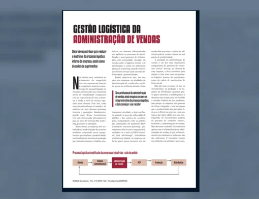 Capa do artigo do acervo técnico da IMAM sobre administração de vendas