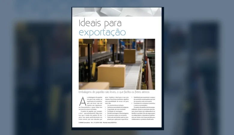Capa do artigo do acervo técnico da IMAM sobre palete de papelão