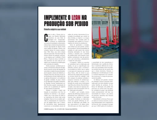 Capa do artigo do acervo técnico da IMAM sobre lean na produção sob pedido