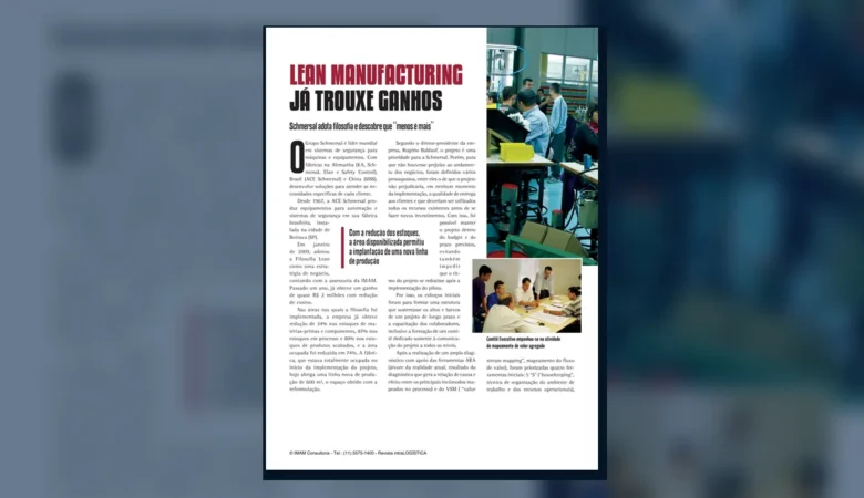 Capa do artigo do acervo técnico da IMAM sobre ganhos do lean